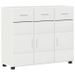 vidaXL Πλαϊνό γραφείο FLORIN 88,5 x 30,5 x 73 εκ Υψηλής γυαλάδας λευκό