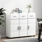 vidaXL Πλαϊνό γραφείο FLORIN 88,5 x 30,5 x 73 εκ Υψηλής γυαλάδας λευκό