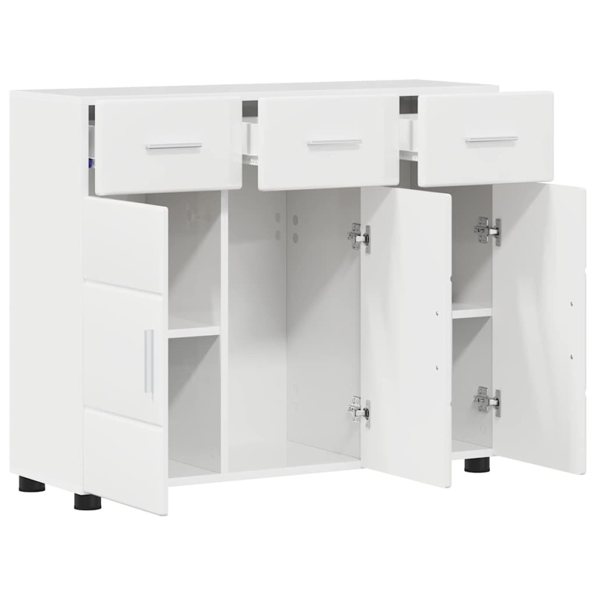 vidaXL Πλαϊνό γραφείο FLORIN 88,5 x 30,5 x 73 εκ Υψηλής γυαλάδας λευκό