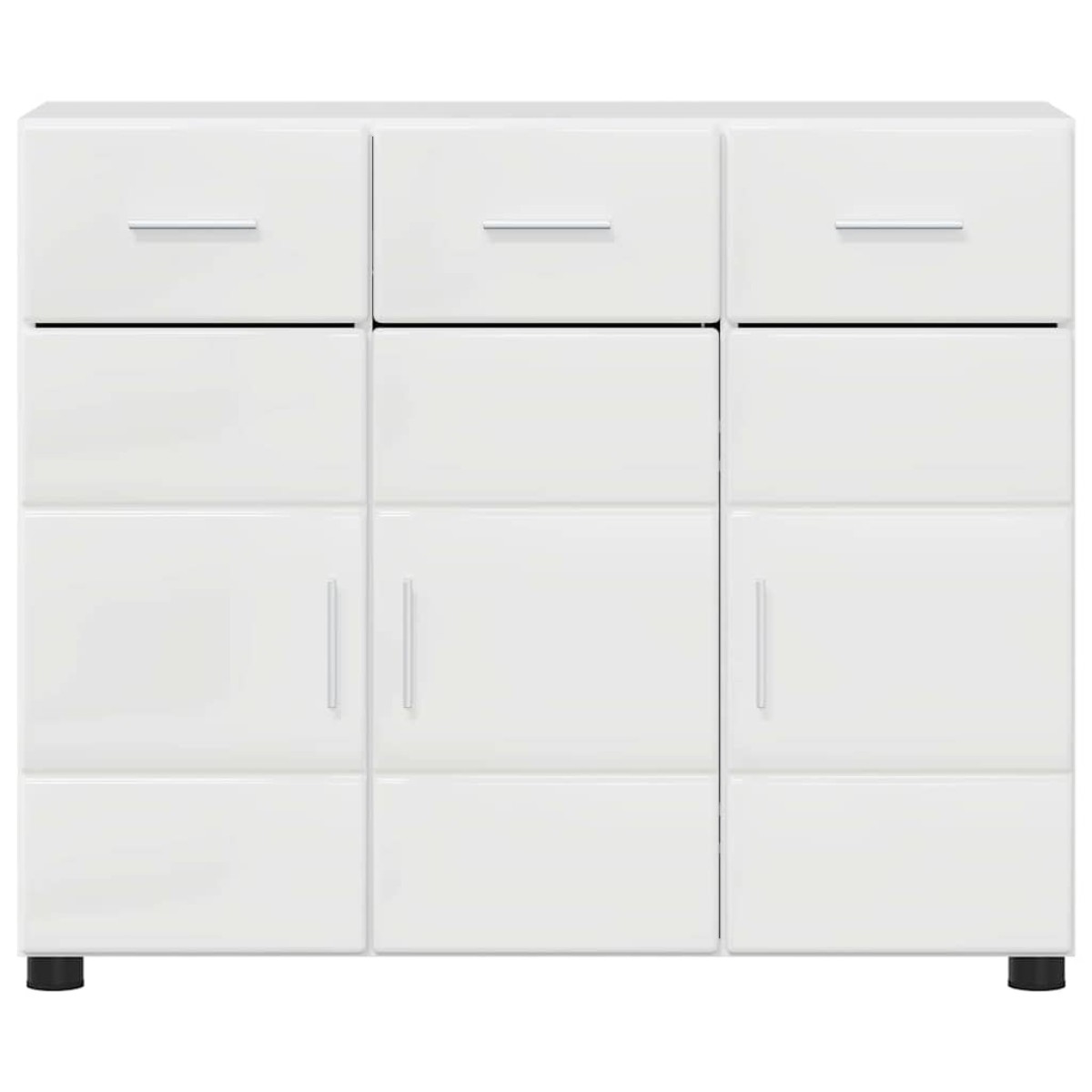 vidaXL Πλαϊνό γραφείο FLORIN 88,5 x 30,5 x 73 εκ Υψηλής γυαλάδας λευκό