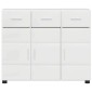 vidaXL Πλαϊνό γραφείο FLORIN 88,5 x 30,5 x 73 εκ Υψηλής γυαλάδας λευκό