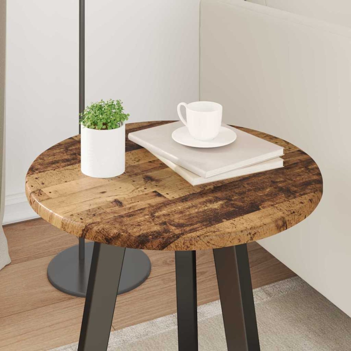 vidaXL Καπάκι τραπεζιού Ø 40 x 1,5 cm Γύρος Επεξεργασμένο Ξύλο