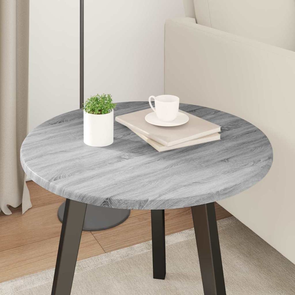 vidaXL Καπάκι τραπεζιού Ø 50 x 1,5 cm Γύρος Επεξεργασμένο Ξύλο
