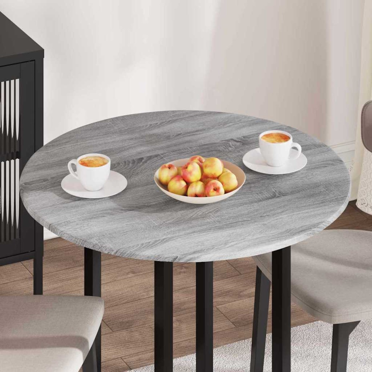 vidaXL Καπάκι τραπεζιού Ø 80 x 1,5 cm Γύρος Επεξεργασμένο Ξύλο