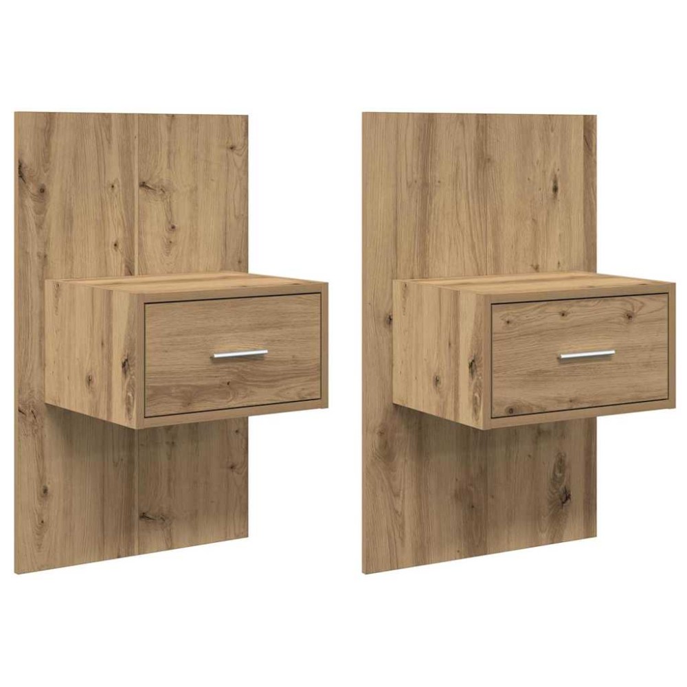 vidaXL Κομοδίνο 2 τμχ. Artisan Oak 50 x 32,5 x 80 εκ.