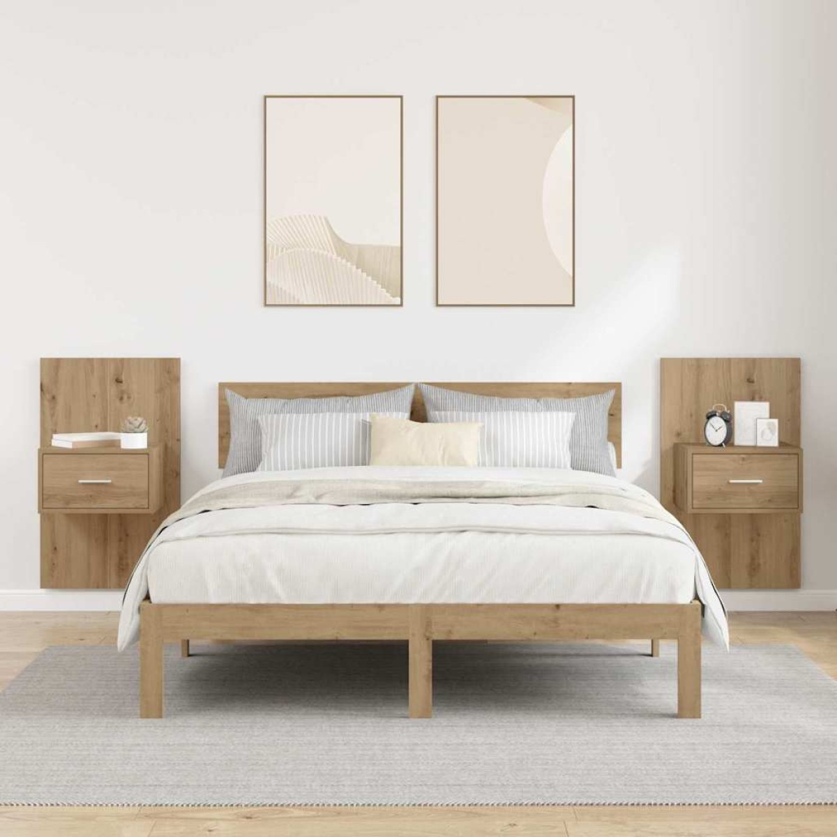vidaXL Κομοδίνο 2 τμχ. Artisan Oak 50 x 32,5 x 80 εκ.