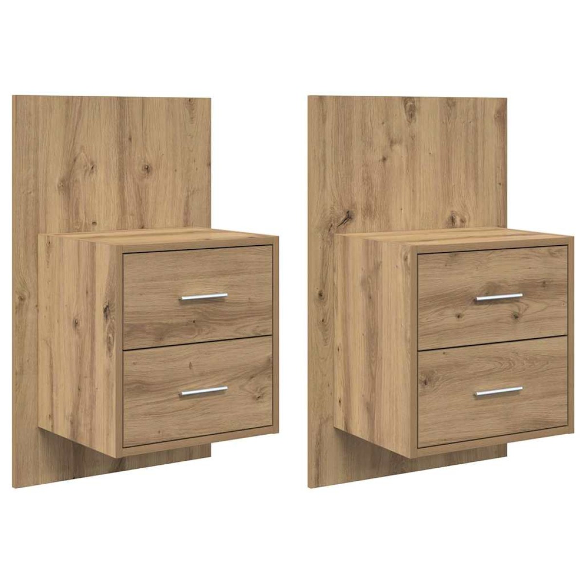 vidaXL Τοίχου κομοδίνο 2 τμχ. Artisan Oak 48,5 x 32,5 x 80 εκ