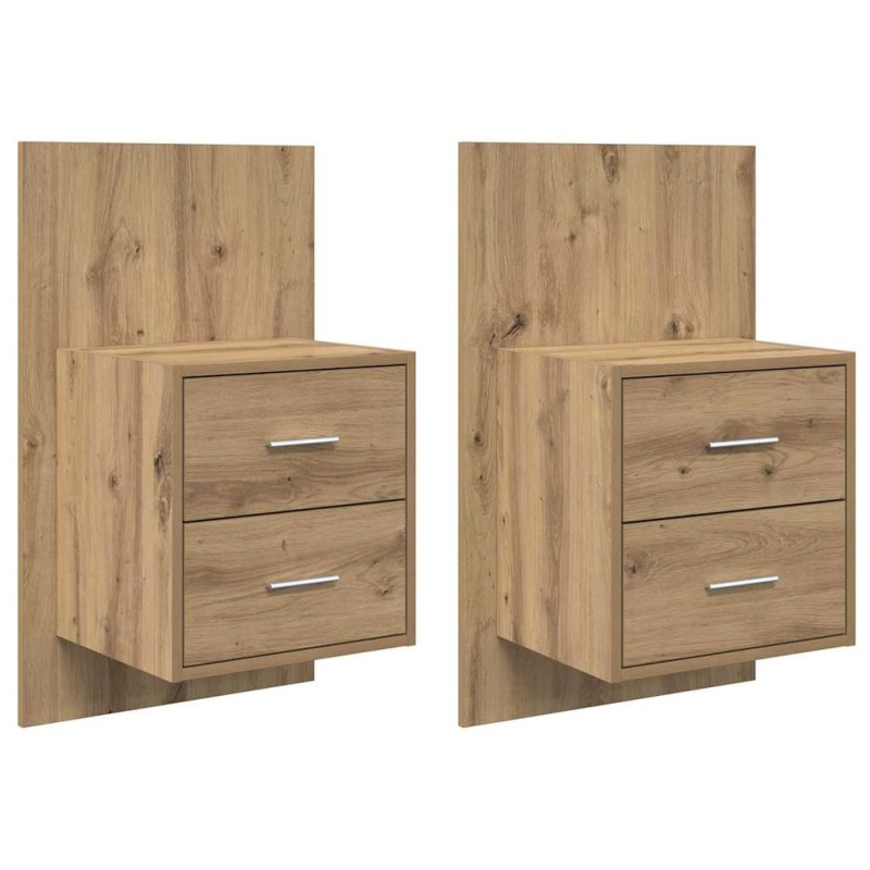 vidaXL Τοίχου κομοδίνο 2 τμχ. Artisan Oak 48,5 x 32,5 x 80 εκ