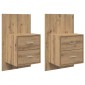 vidaXL Τοίχου κομοδίνο 2 τμχ. Artisan Oak 48,5 x 32,5 x 80 εκ