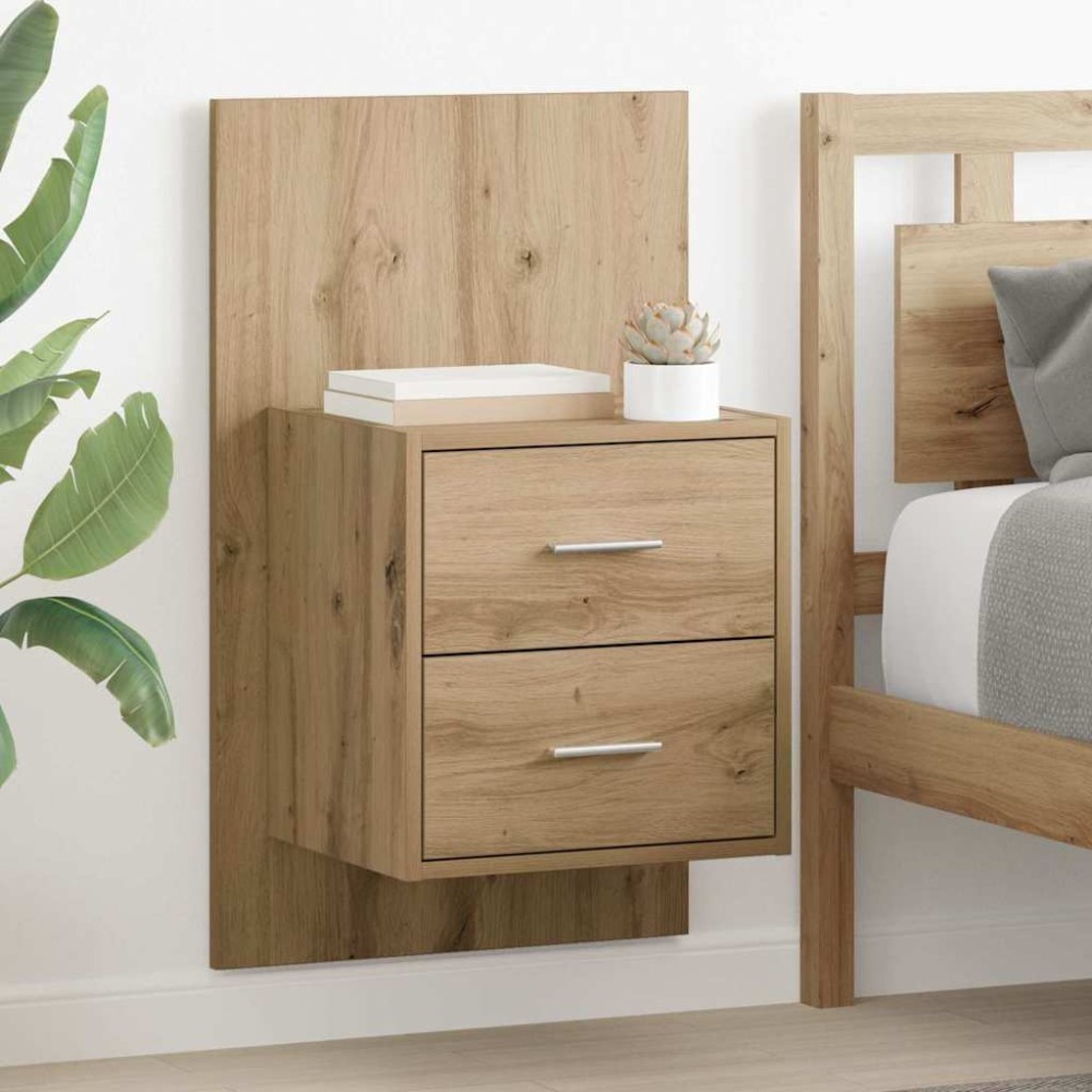 vidaXL Τοίχου κομοδίνο 2 τμχ. Artisan Oak 48,5 x 32,5 x 80 εκ