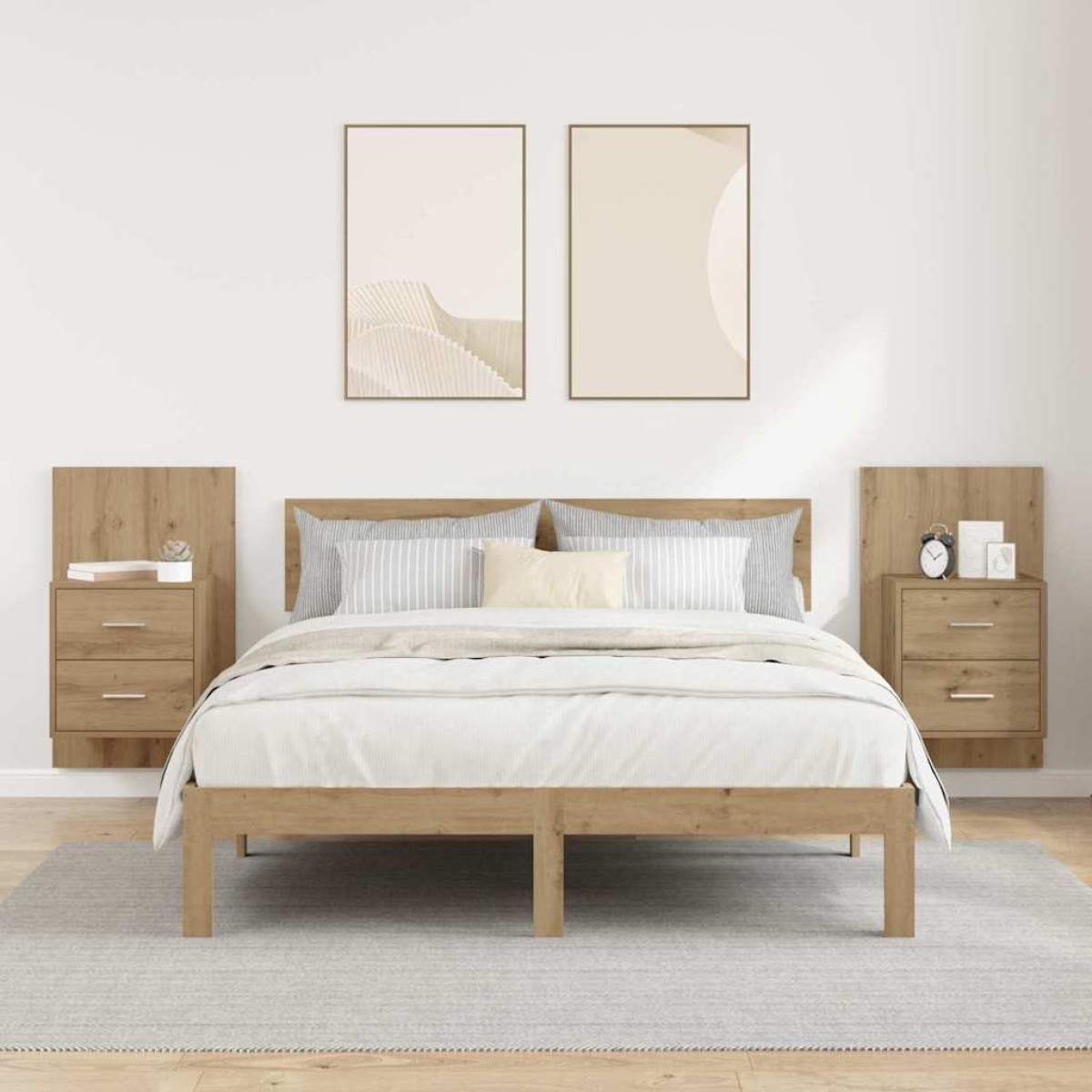 vidaXL Τοίχου κομοδίνο 2 τμχ. Artisan Oak 48,5 x 32,5 x 80 εκ