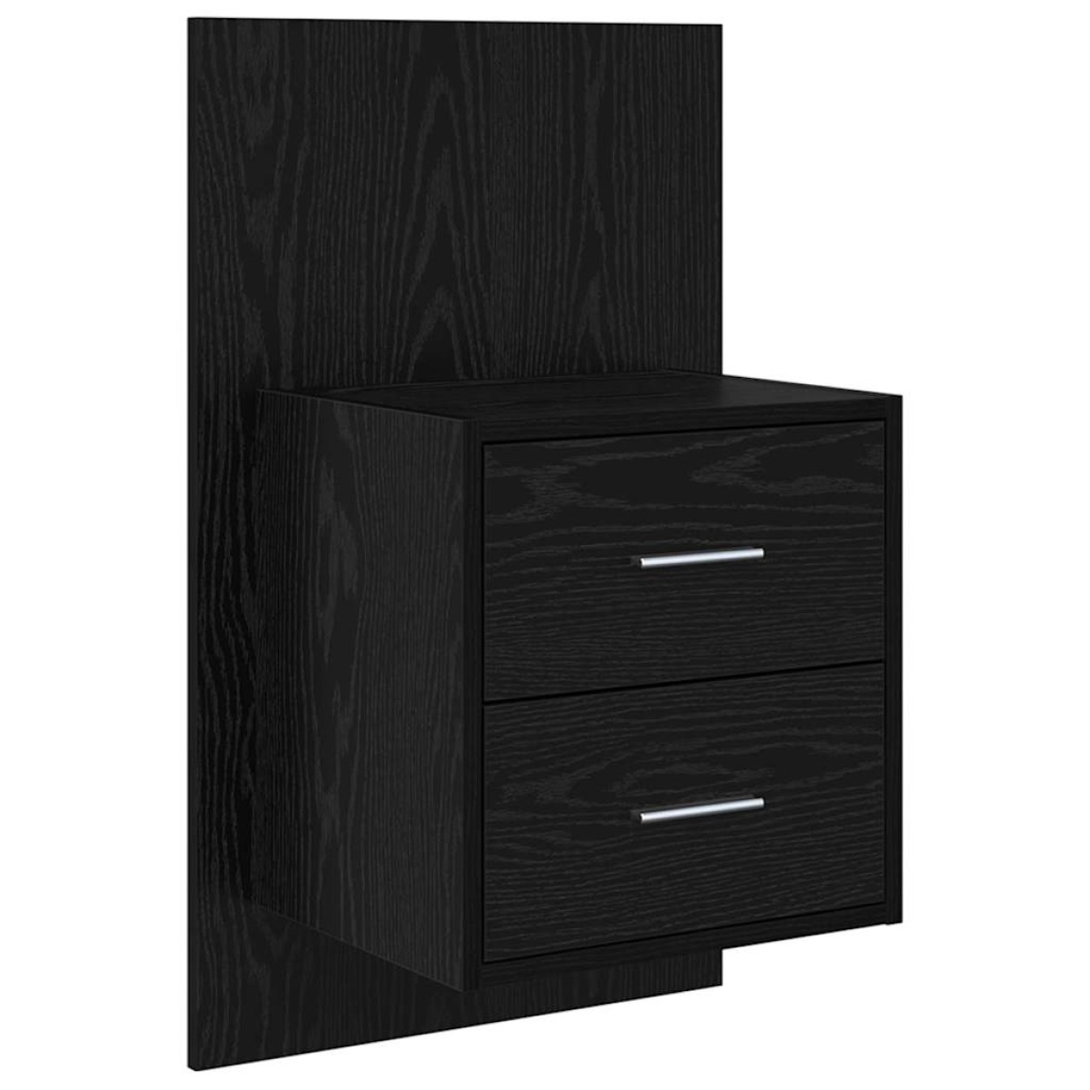 vidaXL Τοίχου κομοδίνο 2 τμχ. Μαύρη Οξυά 48,5 x 32,5 x 80 εκ