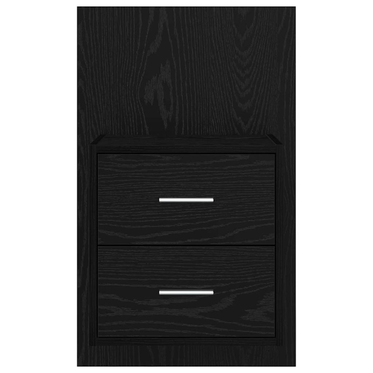 vidaXL Τοίχου κομοδίνο 2 τμχ. Μαύρη Οξυά 48,5 x 32,5 x 80 εκ