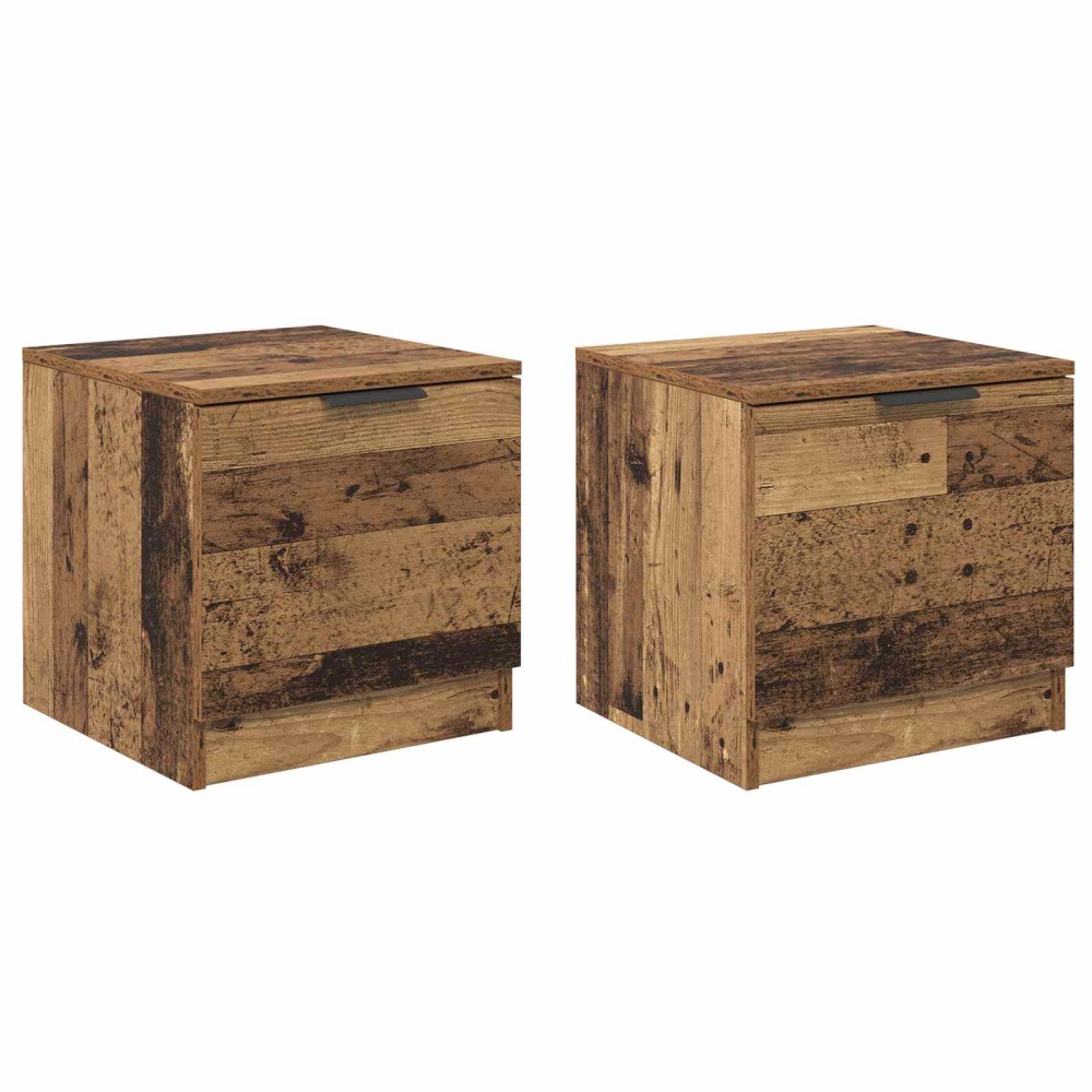 vidaXL Ντουλάπι κρεβατιού 2 τμχ. Παλιό ξύλο 40 x 39 x 40 εκ.