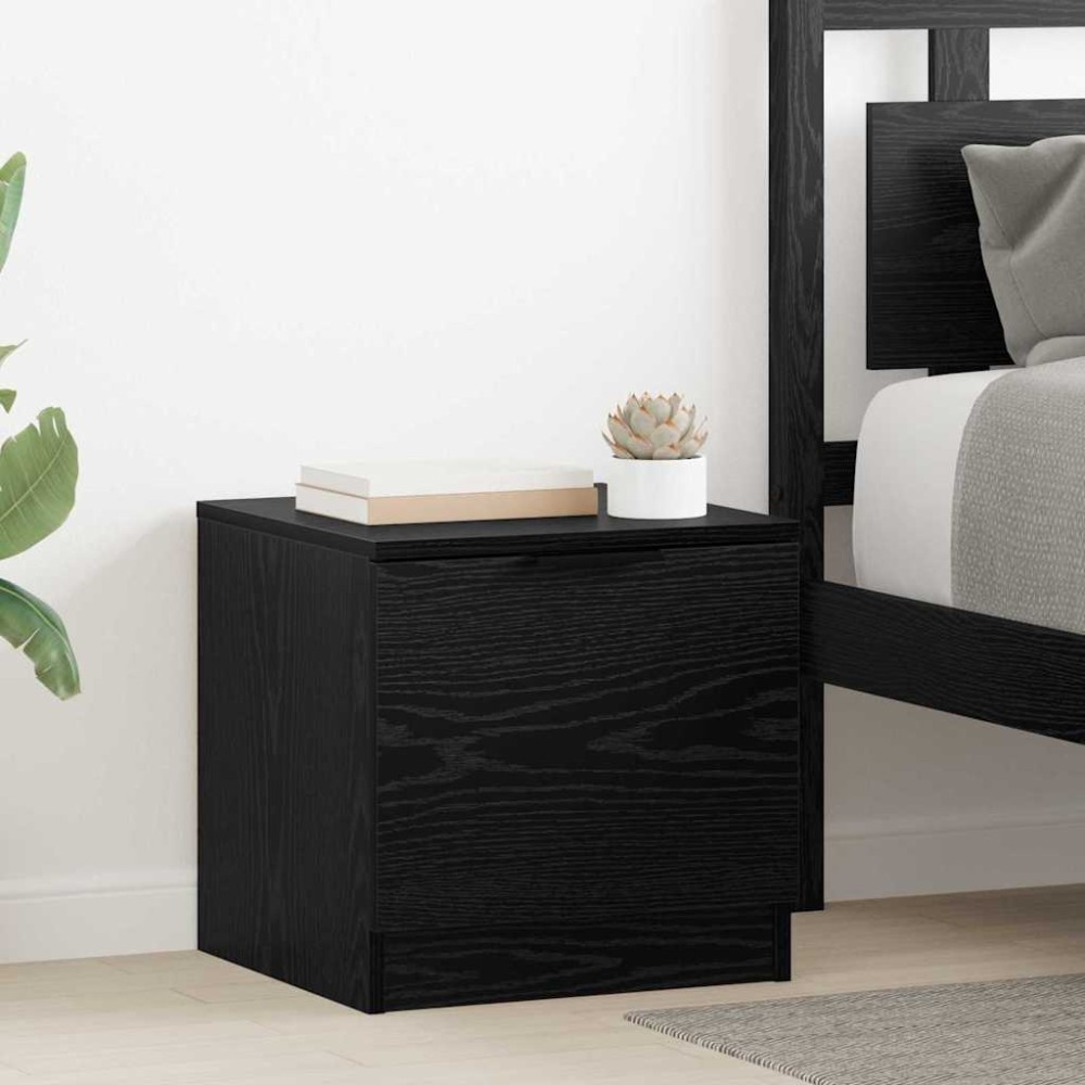 vidaXL Ντουλάπι κρεβατιού 2 τμχ. Μαύρη Οξυά 40 x 39 x 40 εκ.