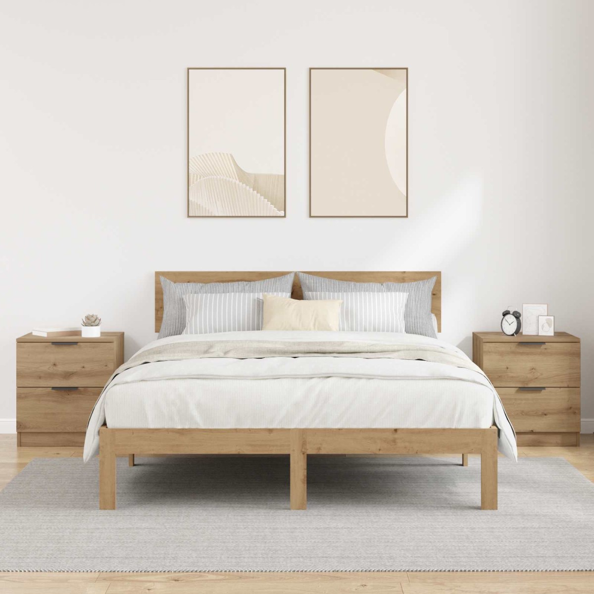 vidaXL Κομοδίνο 2 τμχ. Artisan Oak 45 x 39 x 50 εκ. Επεξεργασμένο Ξύλο