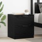 vidaXL Κομοδίνο 2 τμχ. Μαύρη Οξυά 45 x 39 x 50 εκ. Επεξεργασμένο Ξύλο