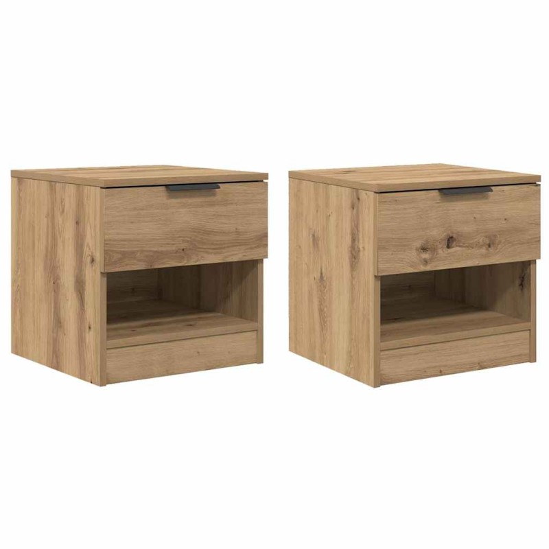 vidaXL Ντουλάπι κρεβατιού 2 τμχ. Artisan Oak 40 x 39 x 40 εκ.