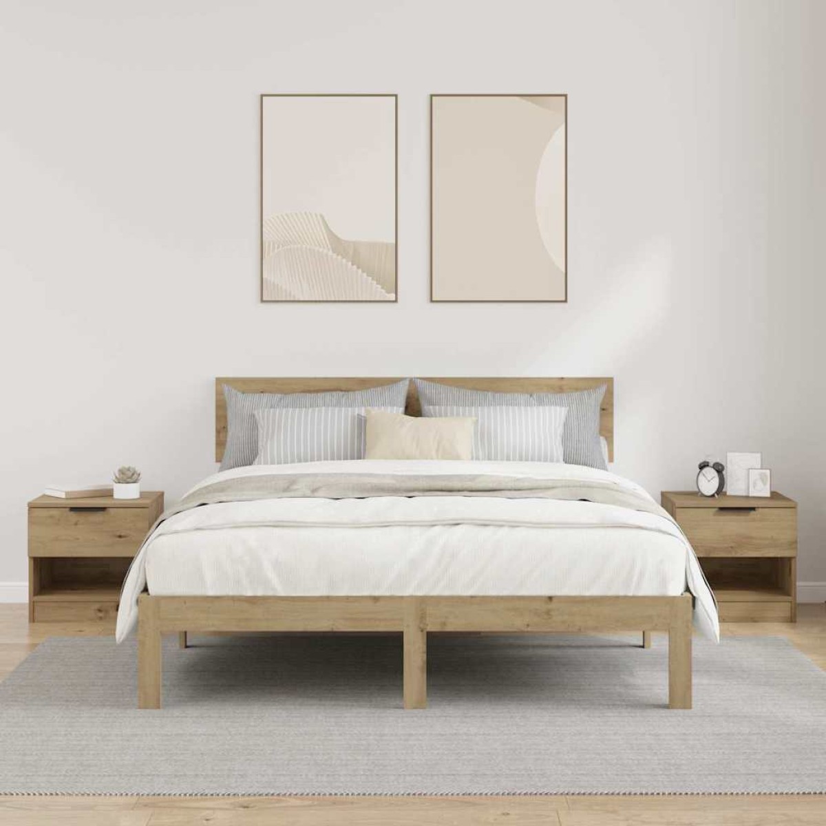 vidaXL Ντουλάπι κρεβατιού 2 τμχ. Artisan Oak 40 x 39 x 40 εκ.