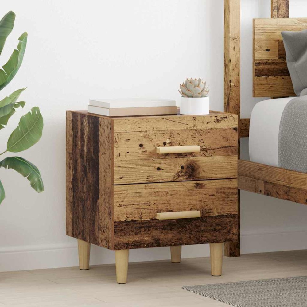 vidaXL Ντουλάπι κρεβατιού Παλιό ξύλο 40 x 35 x 47.5cm