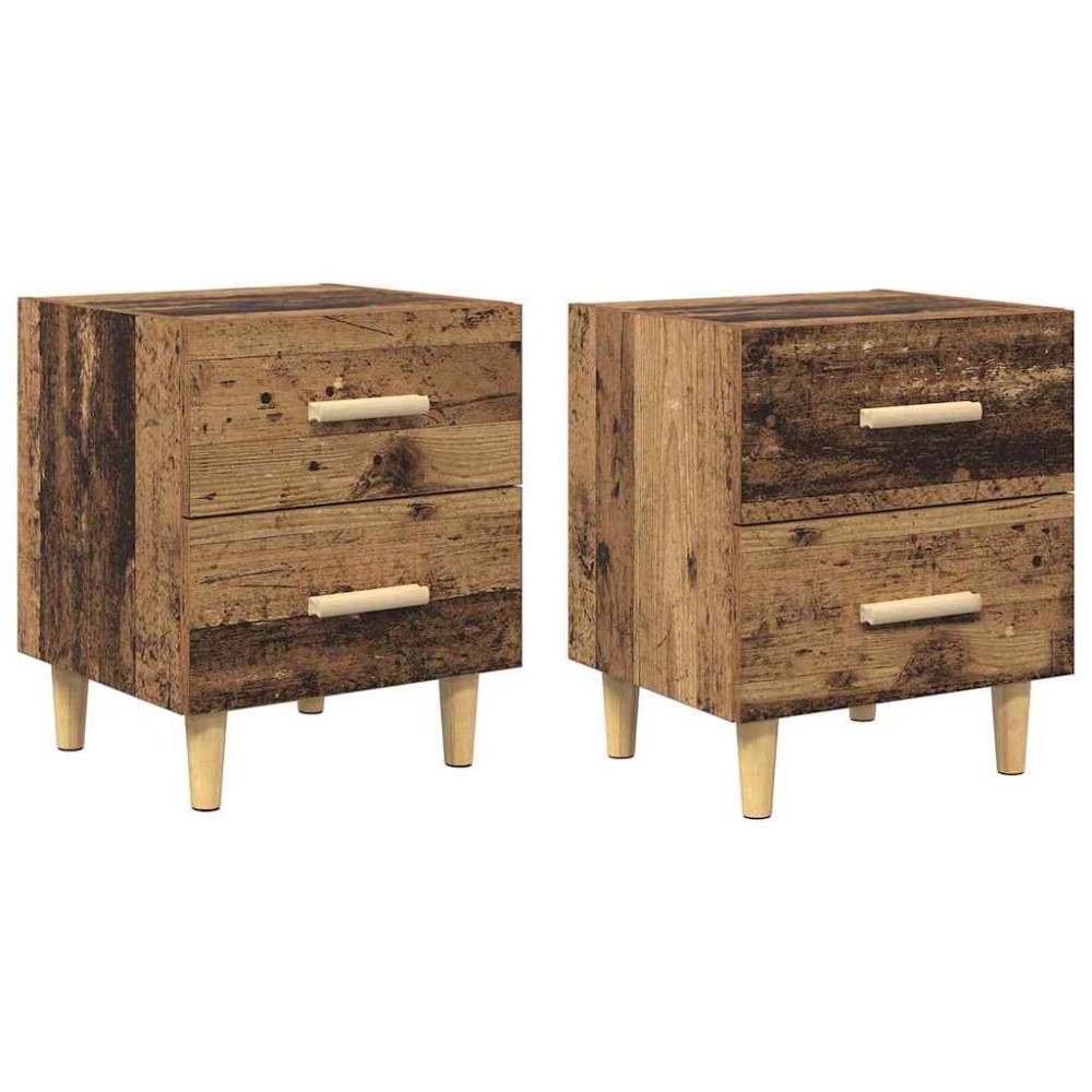 vidaXL Ντουλάπι κρεβατιού 2 τμχ. Παλιό ξύλο 40 x 35 x 47.5cm
