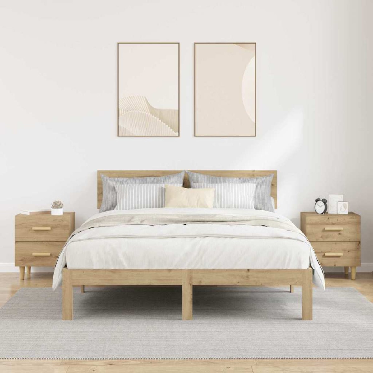 vidaXL Ντουλάπι κρεβατιού 2 τμχ. Artisan Oak 40 x 35 x 47.5cm