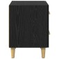 vidaXL Ντουλάπι κρεβατιού Μαύρη Οξυά 40 x 35 x 47.5cm