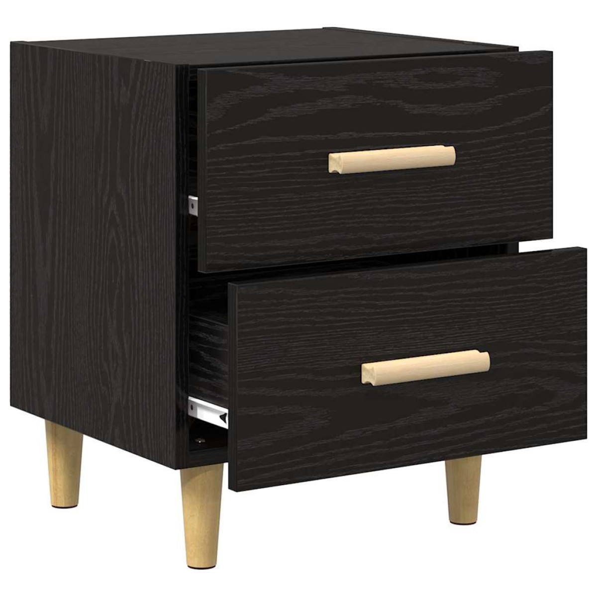 vidaXL Ντουλάπι κρεβατιού 2 τμχ. Μαύρη Οξυά 40 x 35 x 47.5cm