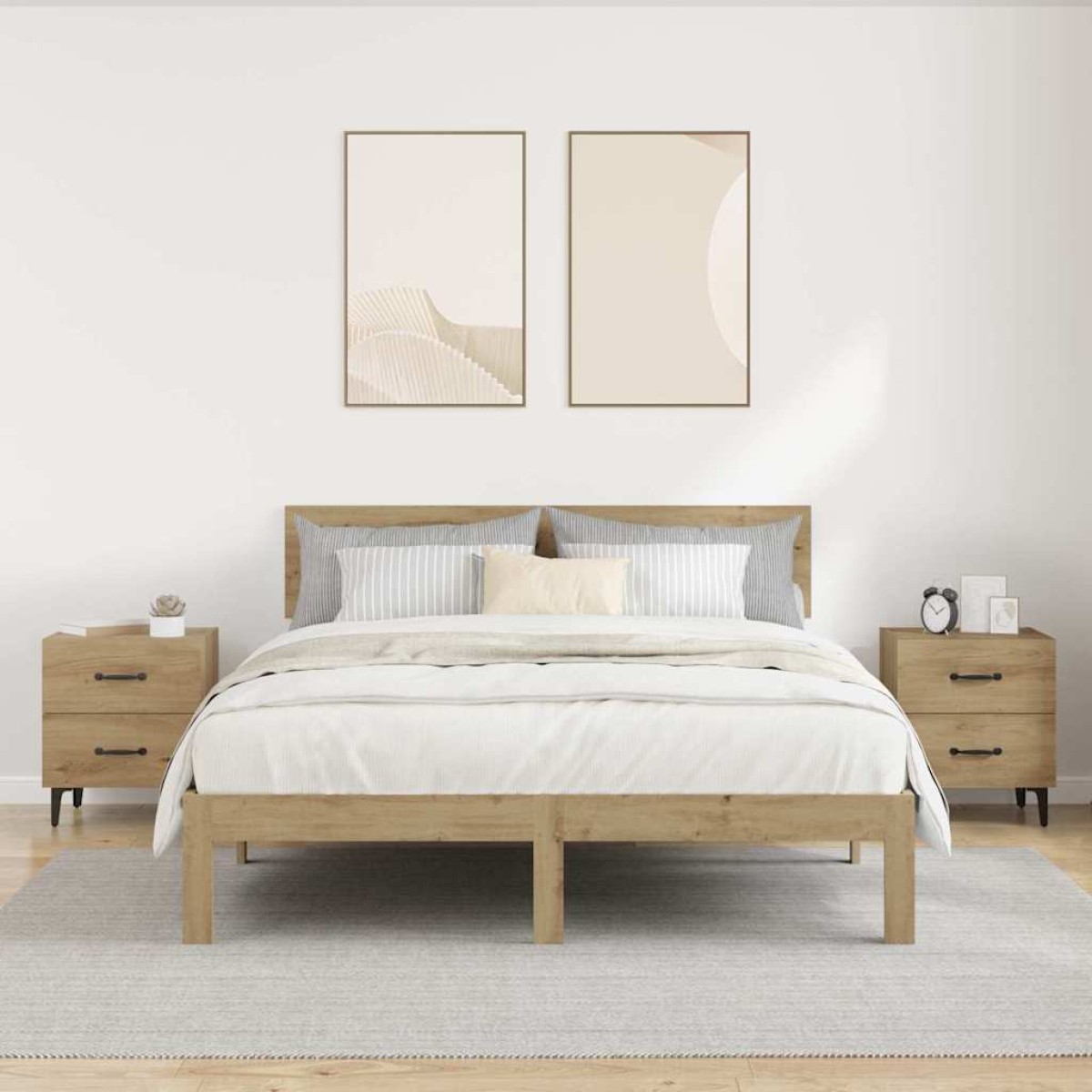 vidaXL Ντουλάπι κρεβατιού 2 τμχ. Artisan Oak 40 x 35 x 47,5 εκ
