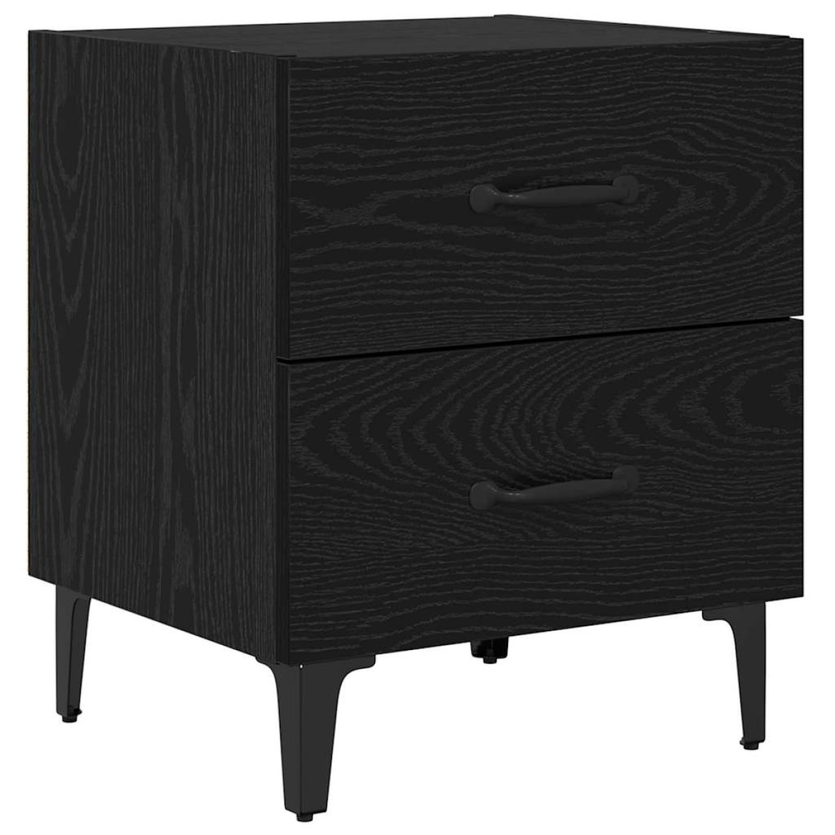 vidaXL Ντουλάπι κρεβατιού 2 τμχ. Μαύρη Οξυά 40 x 35 x 47,5 εκ