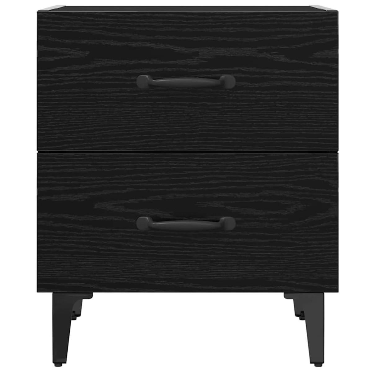 vidaXL Ντουλάπι κρεβατιού 2 τμχ. Μαύρη Οξυά 40 x 35 x 47,5 εκ