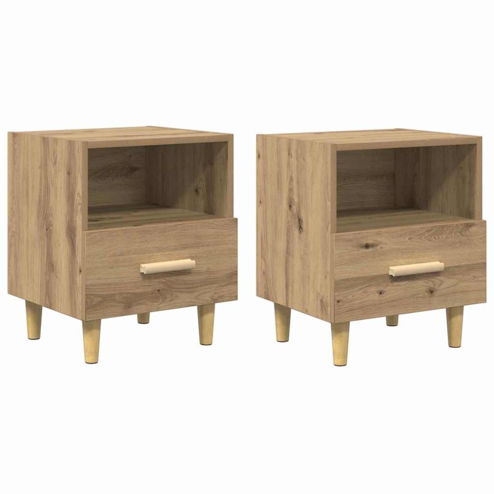 vidaXL Κομοδίνο 2 τμχ. Artisan Oak 40 x 35 x 47 εκ. Επεξεργασμένο Ξύλο