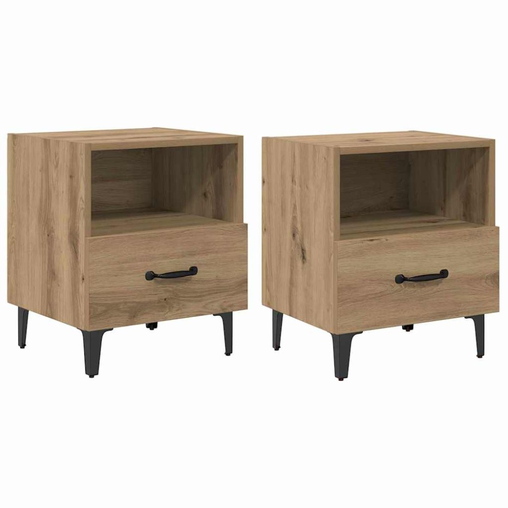 vidaXL Κομοδίνο 2 τμχ. Artisan Oak 40 x 35 x 47,5 εκ