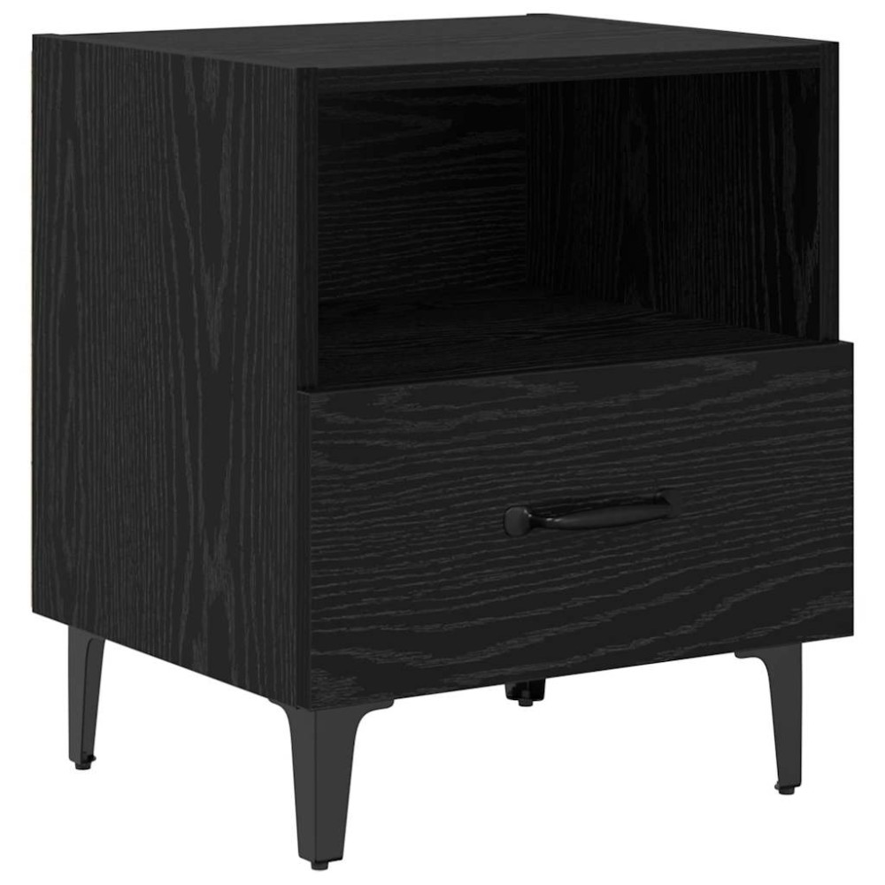 vidaXL Κομοδίνο Μαύρη Οξυά 40 x 35 x 47,5 εκ Επεξεργασμένο Ξύλο