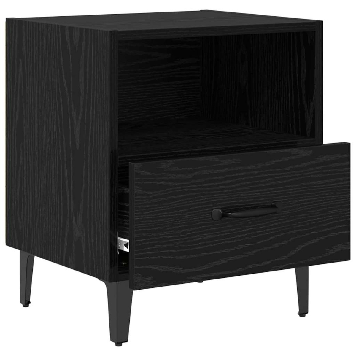 vidaXL Κομοδίνο Μαύρη Οξυά 40 x 35 x 47,5 εκ Επεξεργασμένο Ξύλο