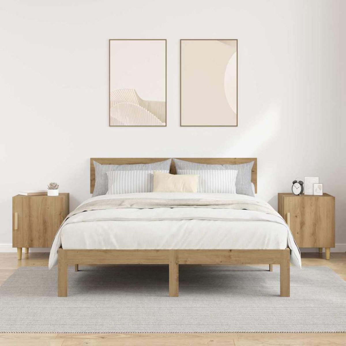 vidaXL Κομοδίνο 2 τμχ. Artisan Oak 40 x 40 x 50 cm Επεξεργασμένο Ξύλο