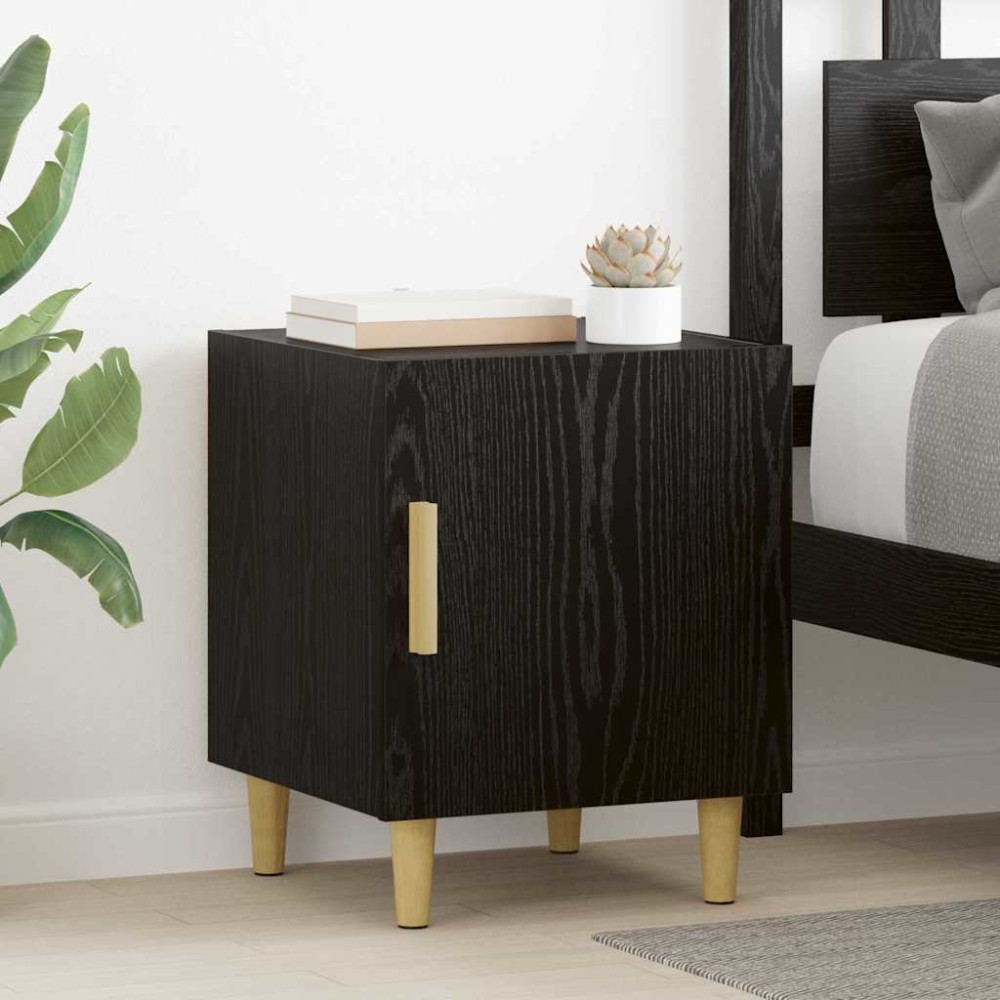 vidaXL Κομοδίνο Μαύρη Οξυά 40 x 40 x 50 cm Επεξεργασμένο Ξύλο
