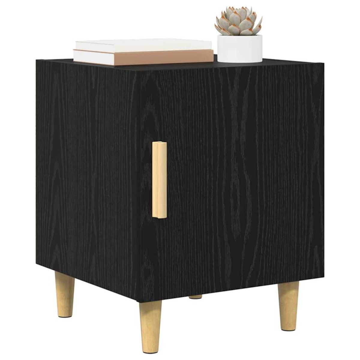 vidaXL Κομοδίνο 2 τεμ. Μαύρη Οξυά 40 x 40 x 50 cm Επεξεργασμένο Ξύλο