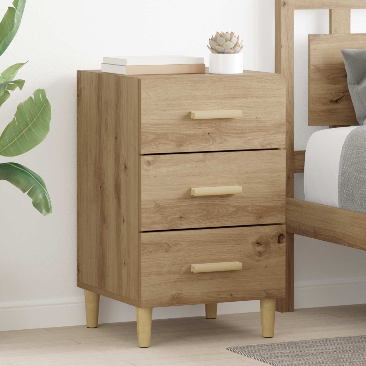 vidaXL Κομοδίνο Artisan Oak 40 x 40 x 66 εκ. Επεξεργασμένο Ξύλο