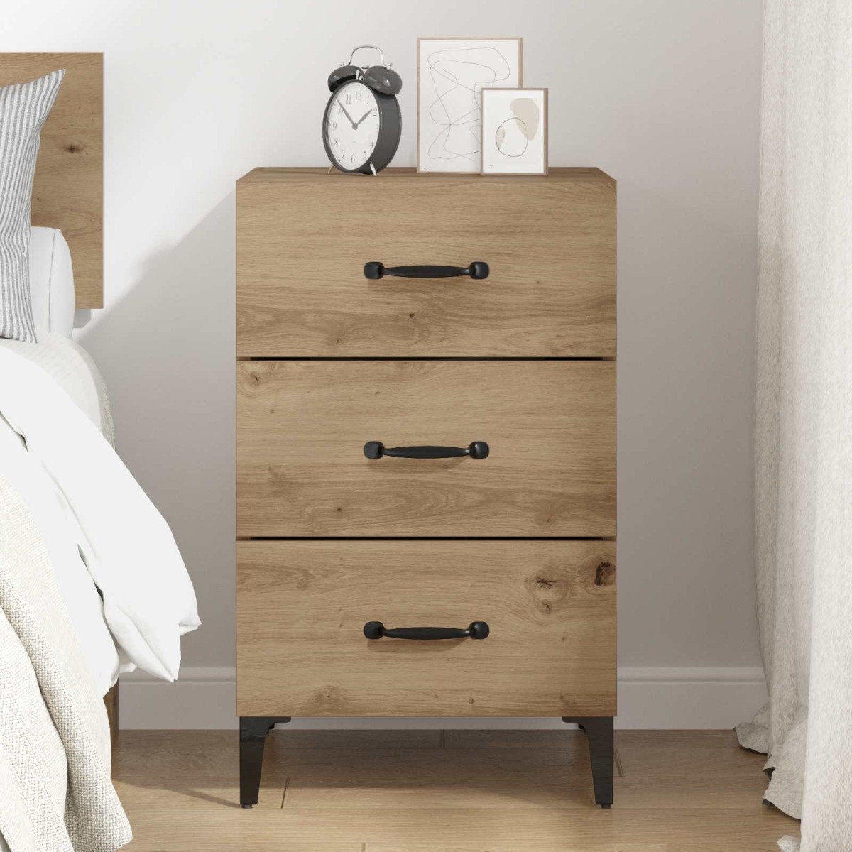 vidaXL Κομοδίνο Artisan Oak 40 x 40.5 x 66 εκ Επεξεργασμένο Ξύλο