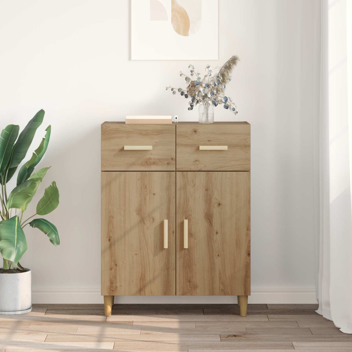 vidaXL Πλαϊνό γραφείο artisan δρυς 34 x 69.5 x 89 εκ