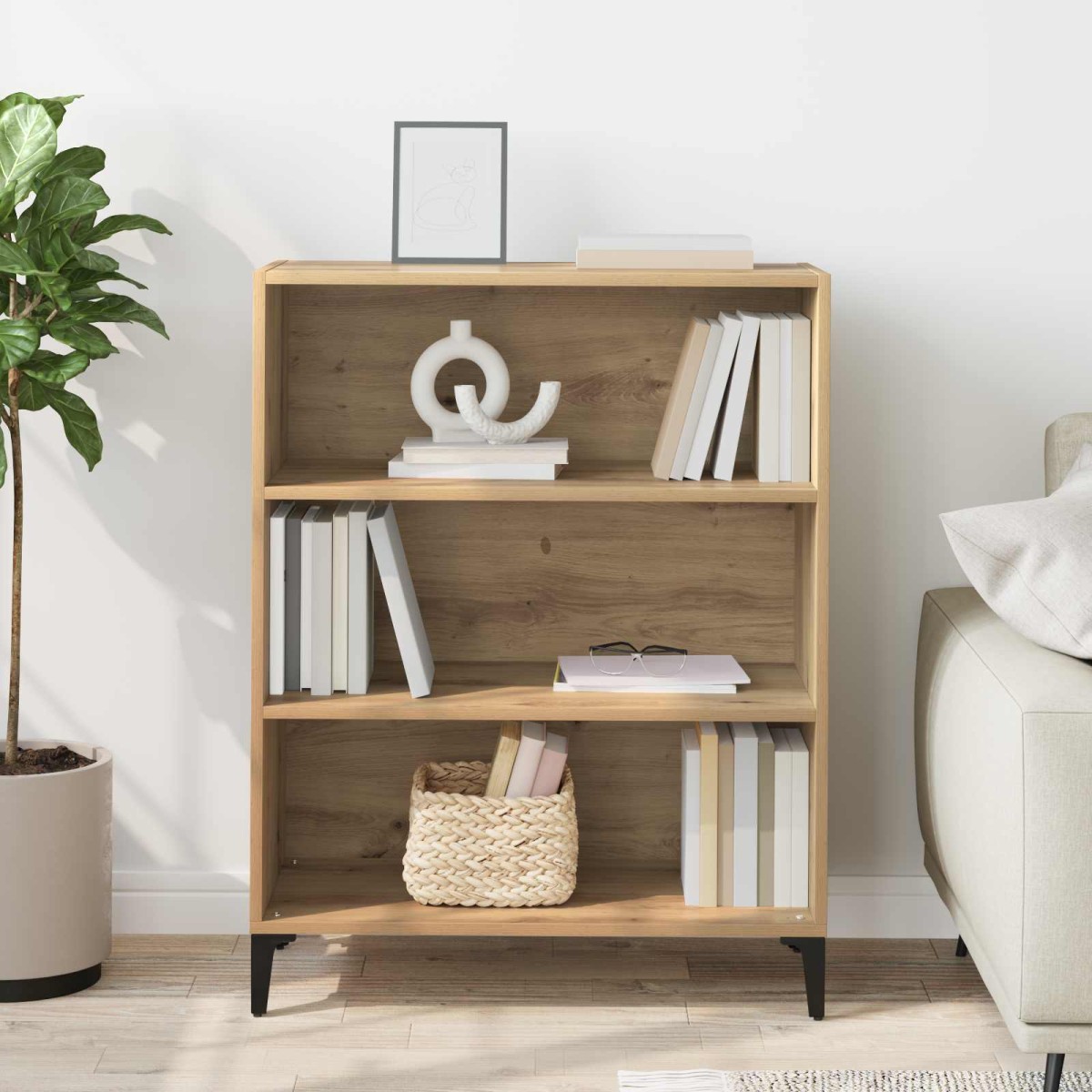 vidaXL Πλαϊνό γραφείο Artisan Oak 69,5 x 32,5 x 90 εκ