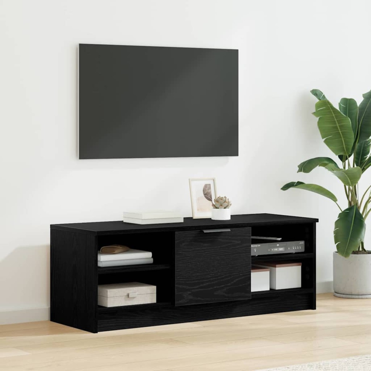 vidaXL Ντουλάπι TV 102 x 35 x 36,5 εκ Μαύρη Οξυά Επεξεργασμένο Ξύλο