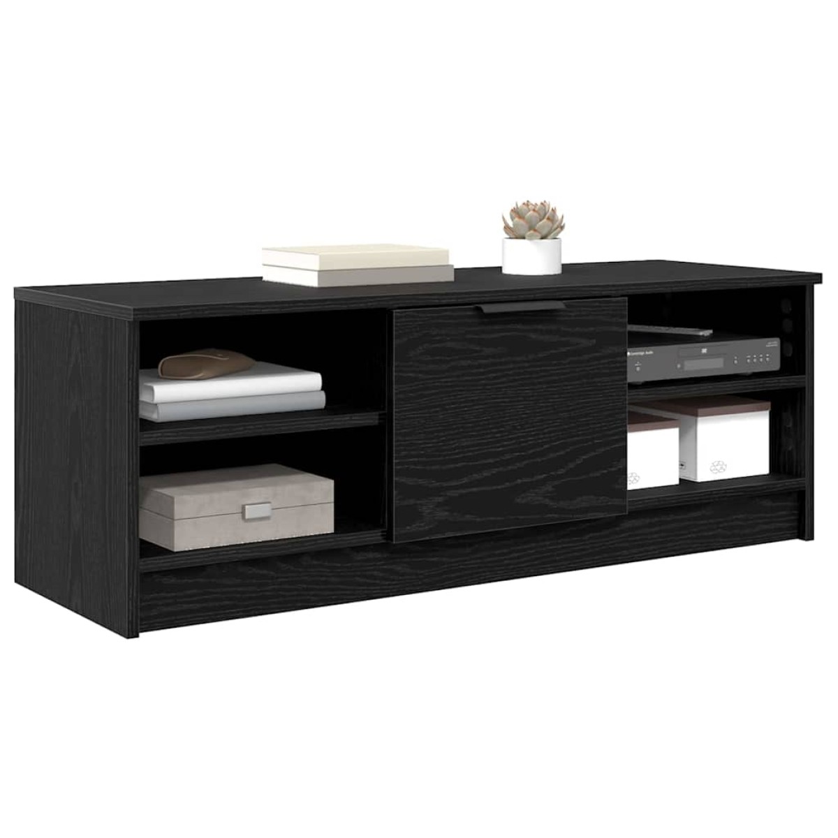 vidaXL Ντουλάπι TV 102 x 35 x 36,5 εκ Μαύρη Οξυά Επεξεργασμένο Ξύλο