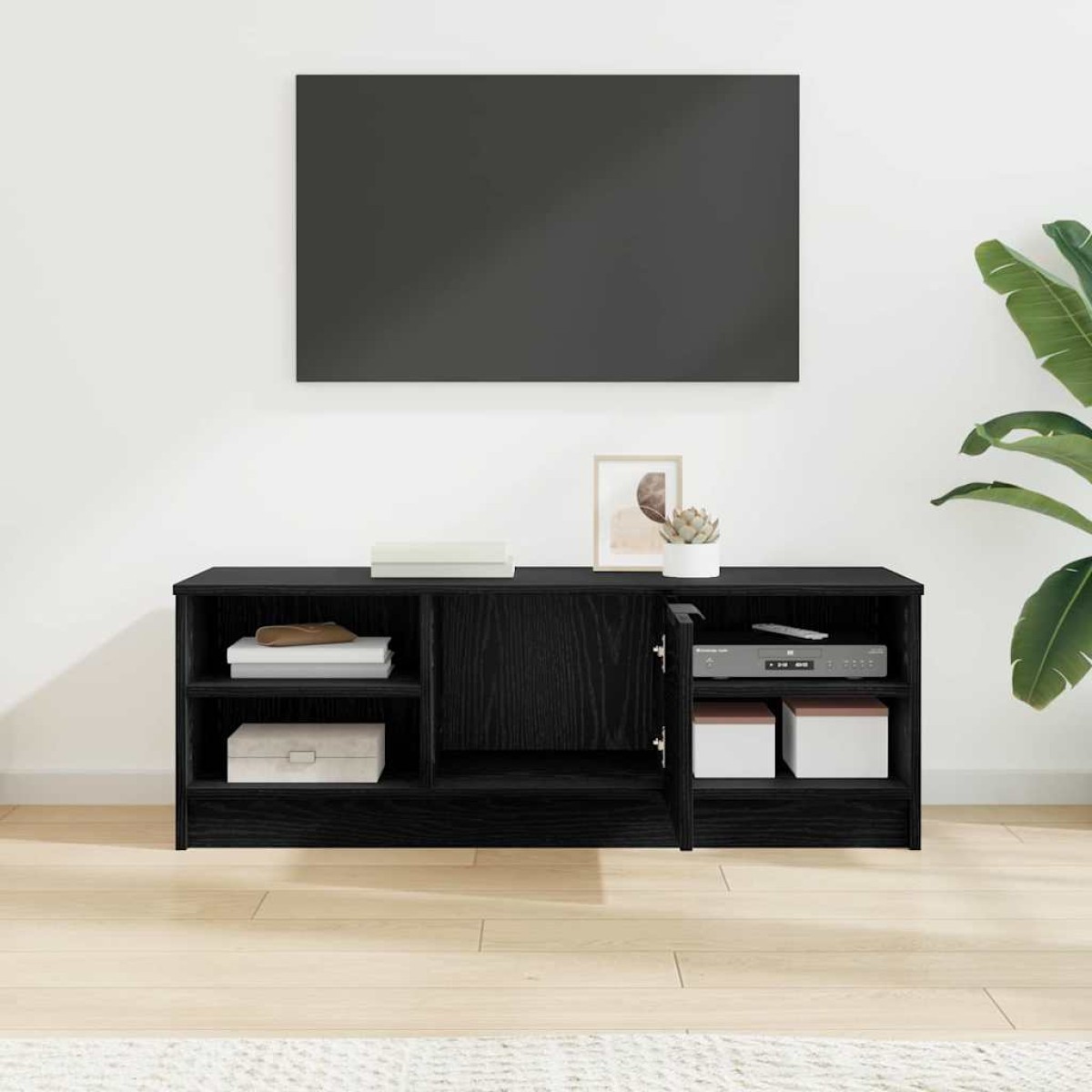 vidaXL Ντουλάπι TV 102 x 35 x 36,5 εκ Μαύρη Οξυά Επεξεργασμένο Ξύλο