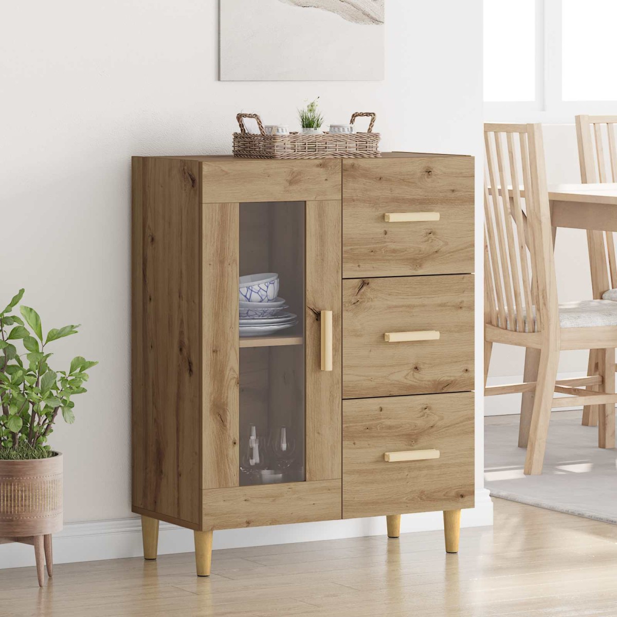vidaXL Πλαϊνό γραφείο Artisan Oak 69,5 x 34 x 90 εκ.