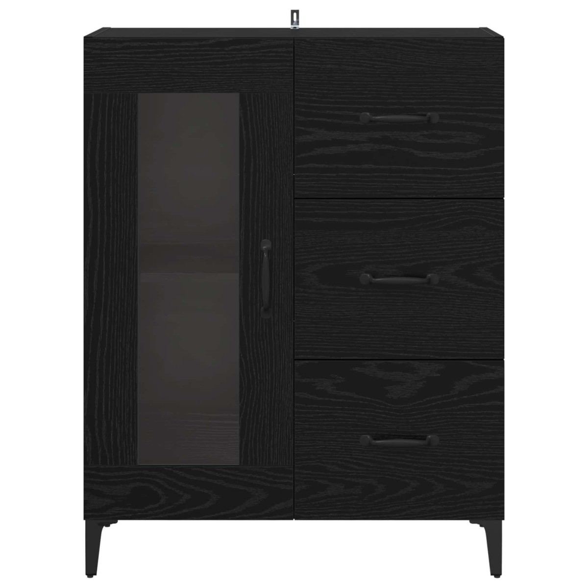 vidaXL Πλαϊνό γραφείο με συρτάρι Μαύρη Οξυά 69,5 x 34 x 90 εκ.
