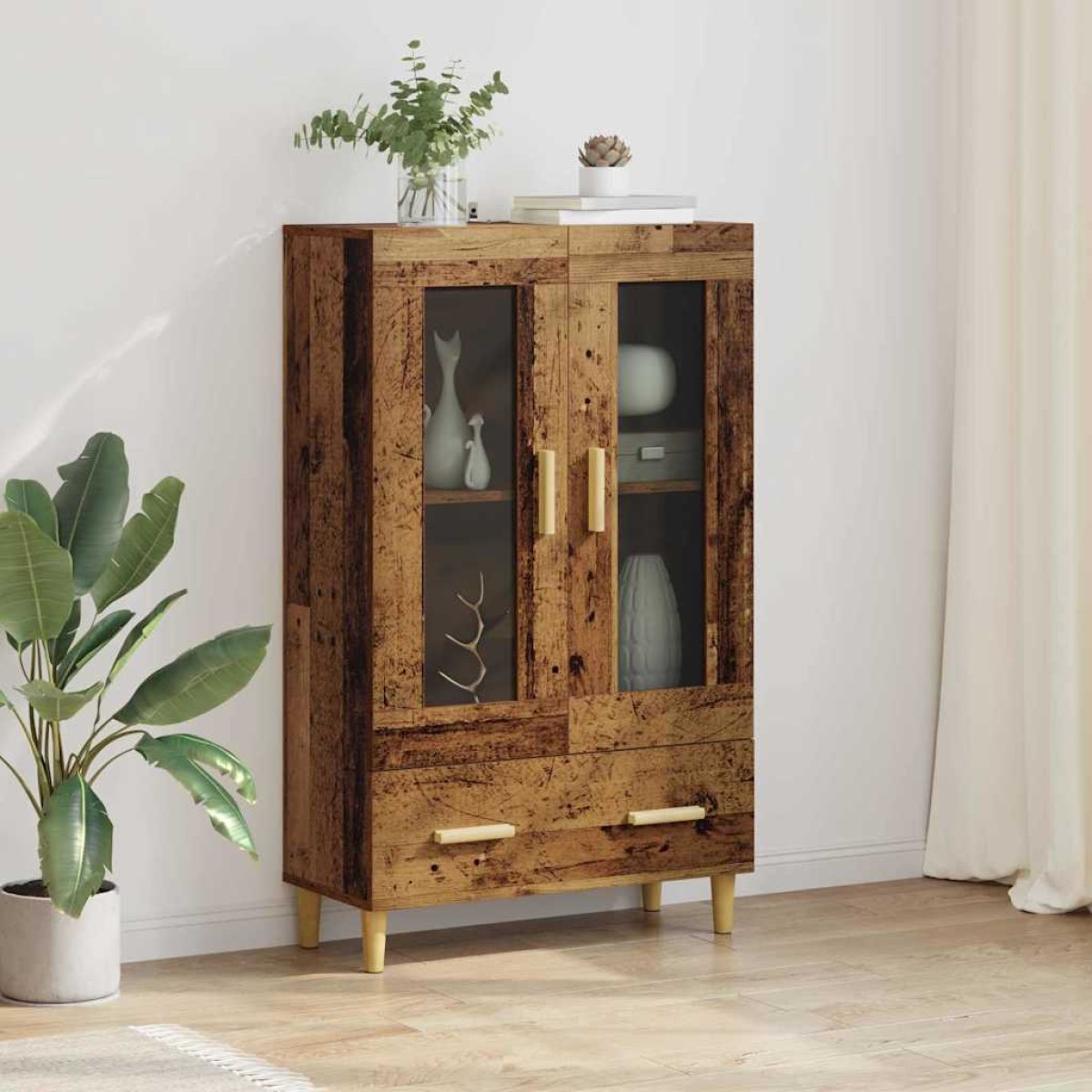 vidaXL Highboard Παλιό Ξύλο 70 x 31 x 115 εκ Επεξεργασμένο Ξύλο