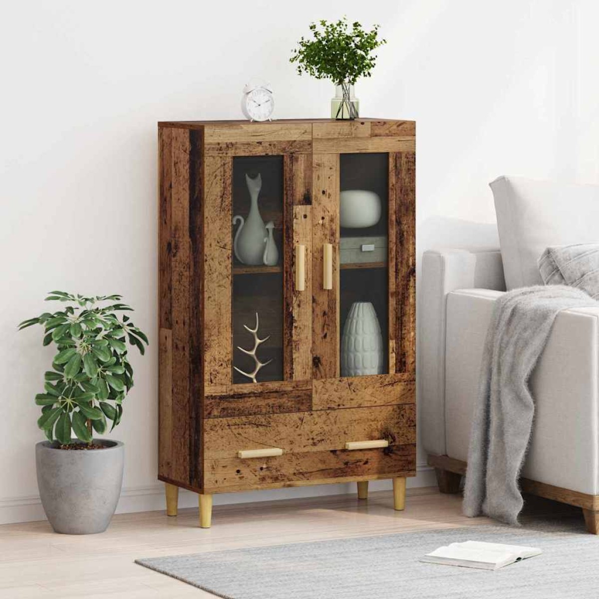 vidaXL Highboard Παλιό Ξύλο 70 x 31 x 115 εκ Επεξεργασμένο Ξύλο