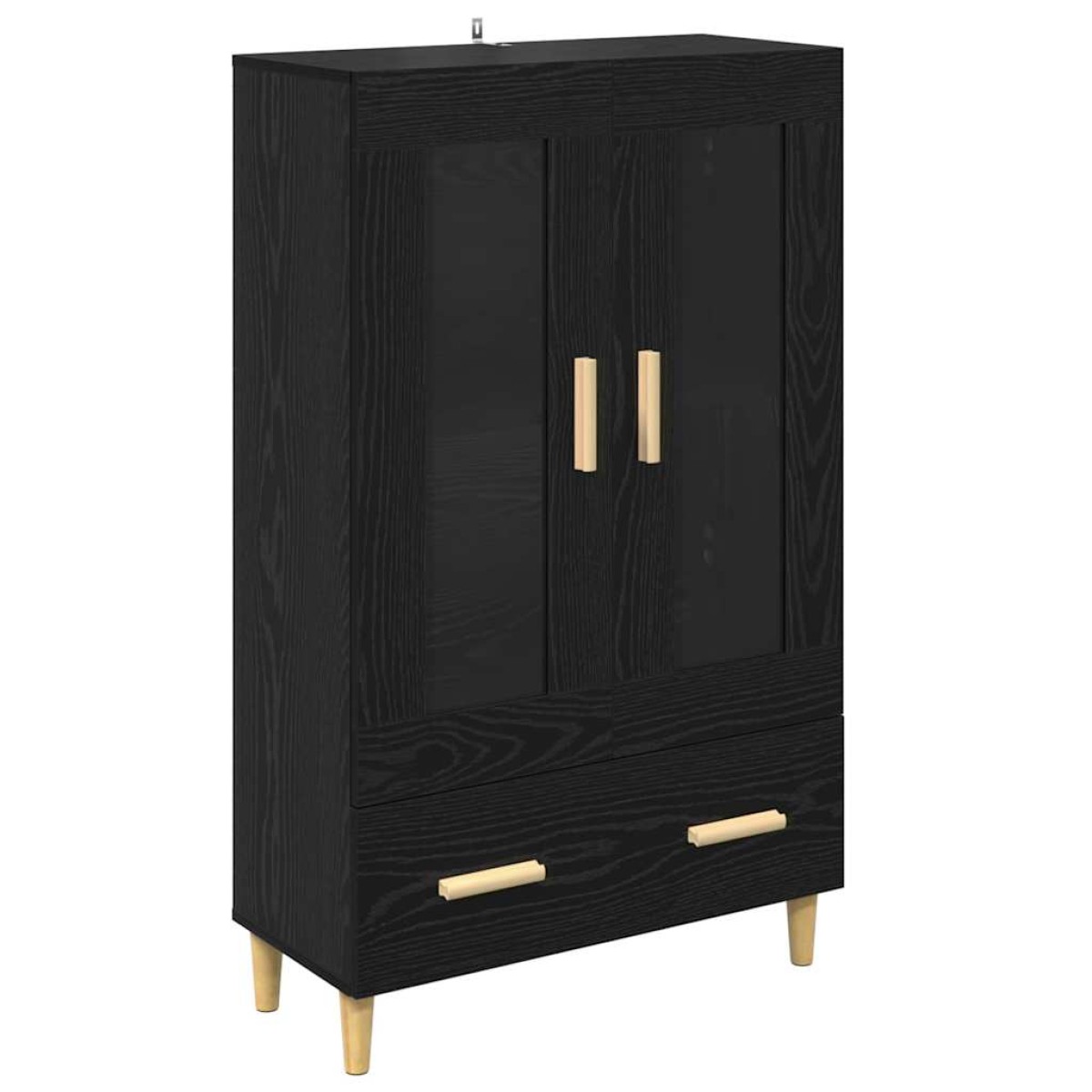 vidaXL Highboard Μαύρη Οξυά 70 x 31 x 115 εκ Επεξεργασμένο Ξύλο